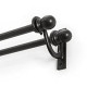 Scoll Double Curtain Rod, 28 to 48-Inch, Black (KN85000)