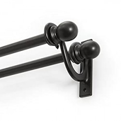 Scoll Double Curtain Rod, 28 to 48-Inch, Black (KN85000)
