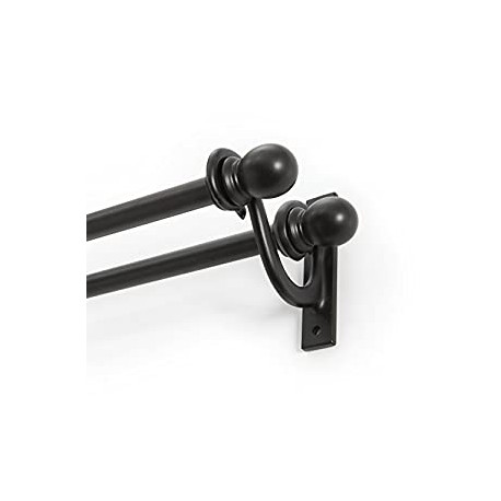 Scoll Double Curtain Rod, 28 to 48-Inch, Black (KN85000)