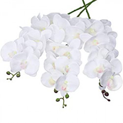 Pack 2 of Artificial Orchid Stems Set of 3 Real Touch Orchid 38 inch