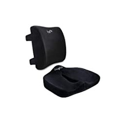 Memory Foam Lumbar Pillow and Seat Cushion Combo, Ergonomic