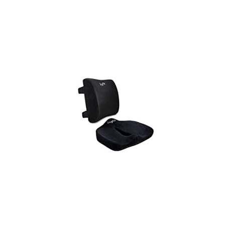 Memory Foam Lumbar Pillow and Seat Cushion Combo, Ergonomic