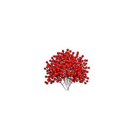 30 Pcs Artificial Holly Berries Christmas Winter Fake Berries,8.1 inch