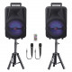 PBX-800 TWS Bluetooth 8” Woofer 1” Tweeter Rechargeable Portable Speakers