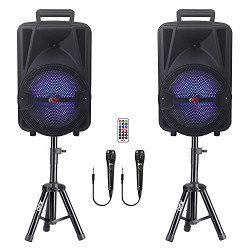 PBX-800 TWS Bluetooth 8” Woofer 1” Tweeter Rechargeable Portable Speakers