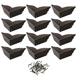 Pack of 12 Antique Metal Box Corner Protector Edge Safety Guard