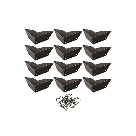 Pack of 12 Antique Metal Box Corner Protector Edge Safety Guard