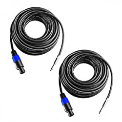 2Pcs 50 Feet Professional Speakon to 1/4 Speaker Cable
