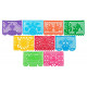 Large Plastic Papel Picado Banner, 9 Multi-Colored Panels 15 feet Long