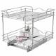 Organizer（11"W x 18"D x 16.4"H ), 2 Tier Heavy Duty Slide Out Kitchen Cabinet Shelves