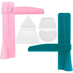 2pcs Adjustable Cake Smoother Polisher with 4pcs Different Scrapers