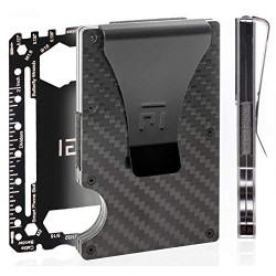 Minimalist Mens Wallet & Multitool - Carbon Fiber