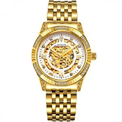 Men Automatic Mechanical Gold Watch Self-Winding
