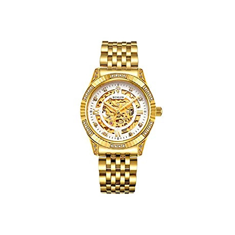 Men Automatic Mechanical Gold Watch Self-Winding