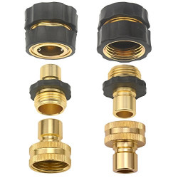Set of 6 Aluminum Garden Hose Female Male Quick Connector