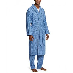 mens Long-sleeve Lightweight Cotton Woven-robe