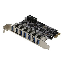 PCIE 7 Port USB 3.0 Adapter Card (7 External Ports)