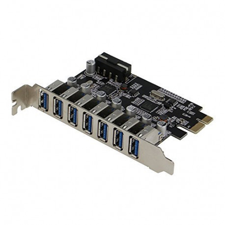 PCIE 7 Port USB 3.0 Adapter Card (7 External Ports)