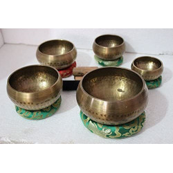 Nepal-Beaten Tibetan Singing Bowl Set of 5