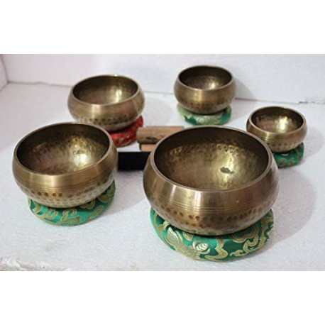 Nepal-Beaten Tibetan Singing Bowl Set of 5