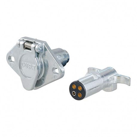 Pack 2 of CURT 58671 Vehicle-Side and Trailer-Side 4-Pin Round Wiring Harness Connectors