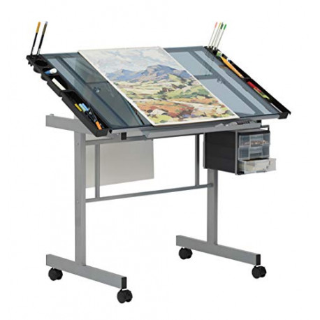 Studio Designs 10053 Vision Craft Station in Silver / Blue Glass