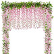 2x7FT Artificial Wisteria Vine Garland Plants Fake Flowers