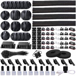 Cord Management Organizer Kit 4 Cable Sleeve Split