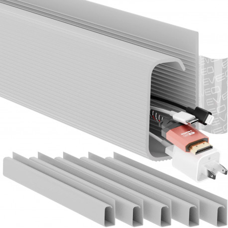 Cable Management 96'' J Channel- 6 Pieces Cord Cover