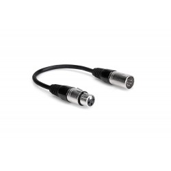 XLR5M to XLR3F DMX-512 Adaptor Cable, 6 Inch