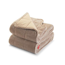 Reversible Plush Velvet/Microfiber with Arm Slits and Neck Cutout, 54” x 73”, Mushroom