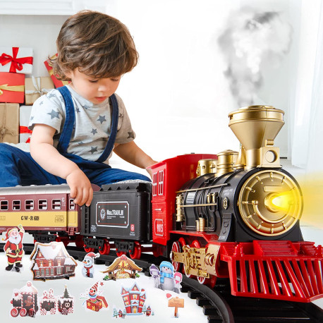 Train Set with Steam Locomotive Engine