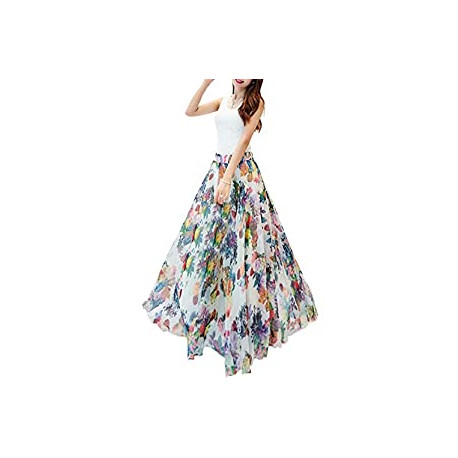 Women Floral Long Skirts Chiffon Summer
