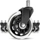 Office Chair Wheels Replacement Rubber Chair casters for Hardwood Floors and Carpet, Set of 5