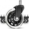 Office Chair Wheels Replacement Rubber Chair casters for Hardwood Floors and Carpet, Set of 5