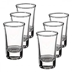 Set of 6 Shot Glasses, 6 Count (Pack of 1), Clear