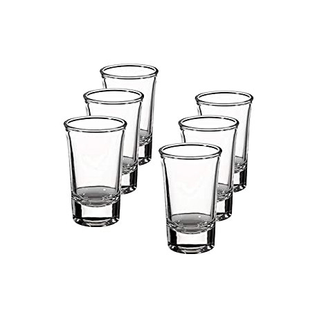 Set of 6 Shot Glasses, 6 Count (Pack of 1), Clear