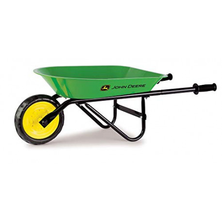 John Deere Farm Toys Steel Wheelbarrow for Kids Aged 2 Years and Up, 34 Inch, Green