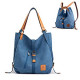 3 ways Women Canvas Purses Handbags Totes Shoulder Bag Backpack Hobo