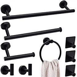 9-Piece Matte Black Bathroom Hardware Accessories Set