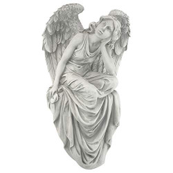 Resting Grace Angel Sitting Garden Statue, Large, 18 Inch