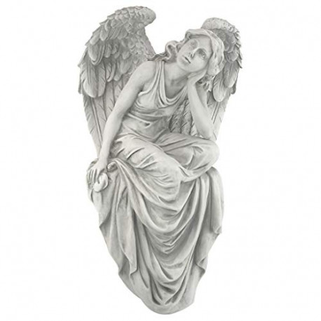 Resting Grace Angel Sitting Garden Statue, Large, 18 Inch