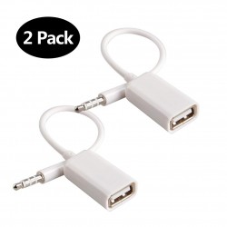 AUX to USB Adapter 3.5mm Male AUX Audio Jack Plug to USB 2.0 Female