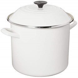 Enamel On Steel Stockpot, 10 qt., White