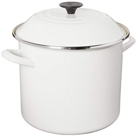 Enamel On Steel Stockpot, 10 qt., White