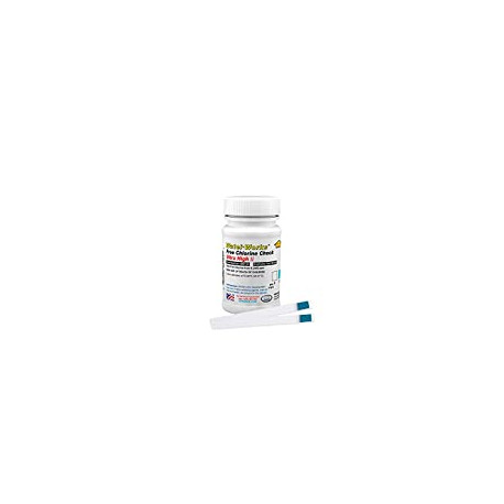 Free Chlorine Test Strip, Ultra High II Range, 61 Seconds Test Time, 0-2000ppm Range (Bottle of 50)