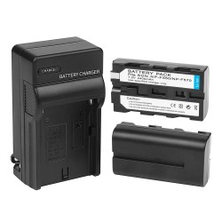 Li-ion Replacement Battery(2 Pack) with Recharge Charger for Sony NP-F550