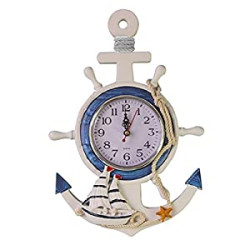 Mediterranean Style Anchor Clock Beach Sea Theme Nautical