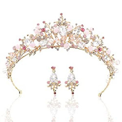 Crown Pink Crystal Tiaras and Crowns Gold