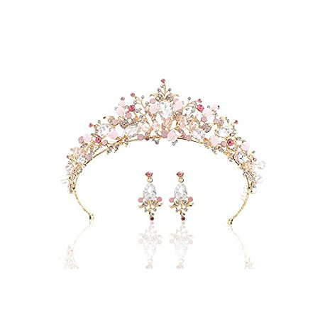 Crown Pink Crystal Tiaras and Crowns Gold